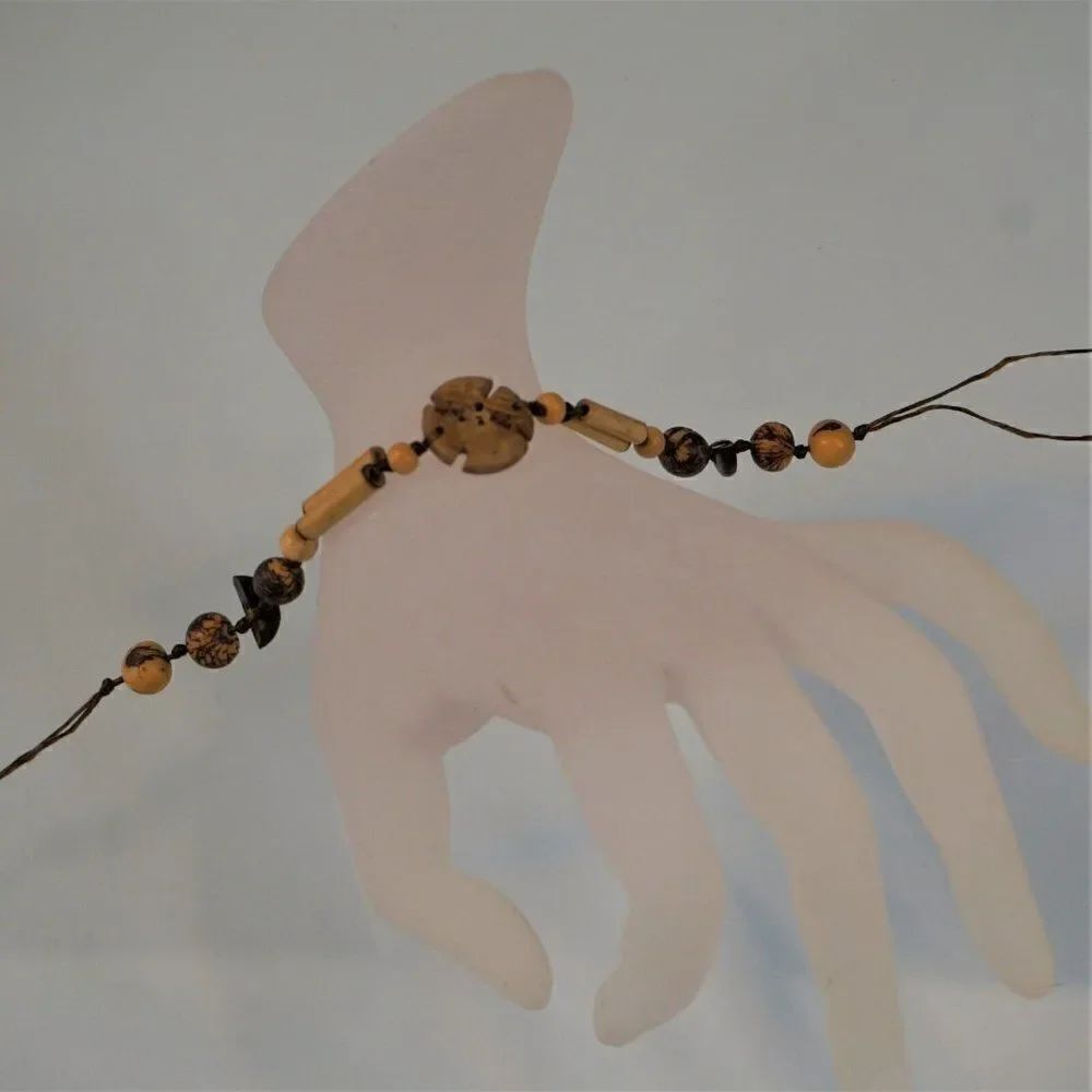 Wooden Beaded Wrap Bohemian Hippie Bracelet Adjustable Ties